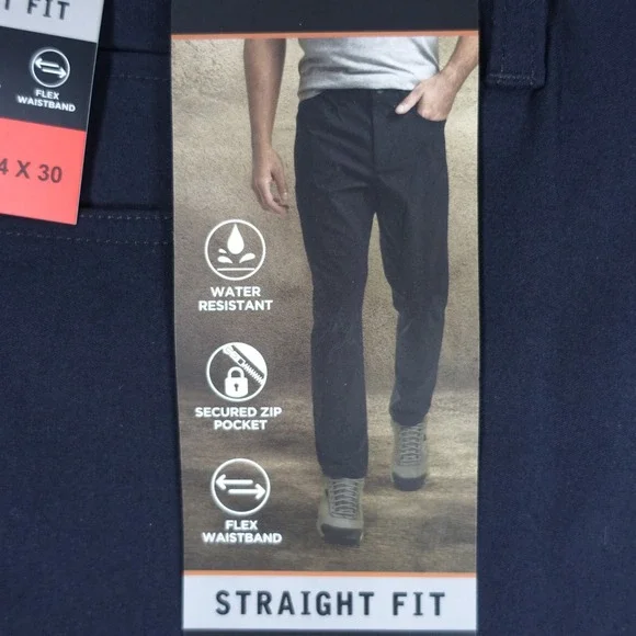Weatherproof Vintage Mens Tech Pant 3-Pack Straight Fit 34x30 Black Gray Tan NEW
